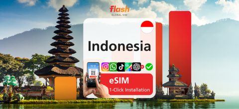 Indonesia eSIM 5G/LTE - Unlimited Data - Hotspot Supported - Flash Global SIM