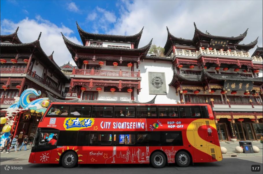Shanghai Hop-on Hop-off Double-Decker Sightseeing Bus transfer the bund, yu garden, Oriental Pearl Tower