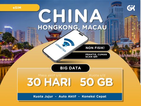 [INSTANT] eSIM China Hongkong Macau Big Data | Travel Sim Cina Hong Kong Makau
