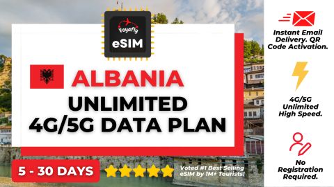 Albania - Unlimited 4G/5G Data eSIM